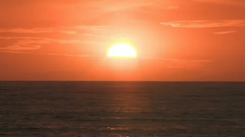 Sunset/ Orange on Pacific Ocean in Baja, Ca. Stock Footage 299217