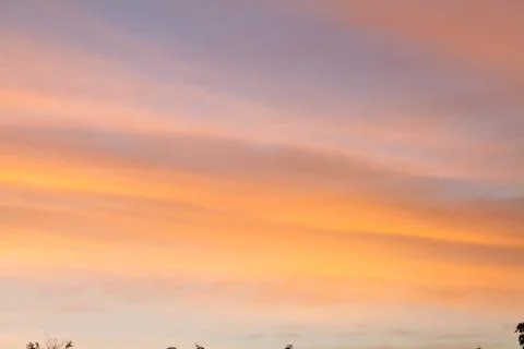Sunset orange sky background Stock Photos
