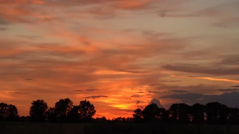 Sunset orange sky.  Colorful evening Stock Footage 135312433