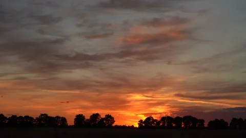 Sunset orange sky.  Colorful evening Stock Footage 135312462