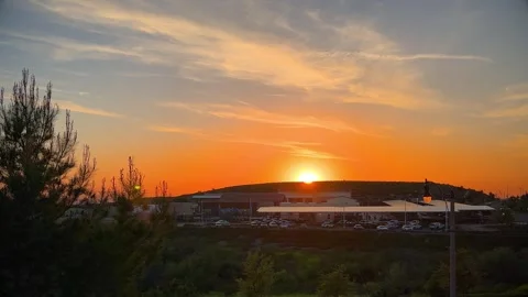 Sunset Orange Sky Stock Footage 252860413