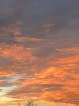 Sunset Orange Sky 库存照片