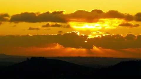 Sunset Orange Sky Time-Lapse Stock Footage 35840758