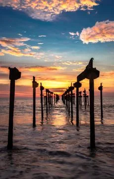 Sunset Orange Sky view Foto stock