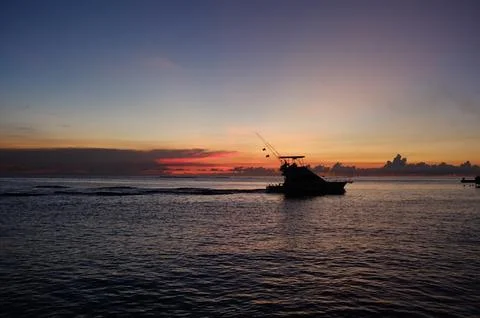 Sunset Oranjestad 스톡 사진
