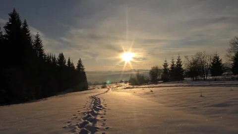 Sunset on orava slovakia. Video stock 70635569
