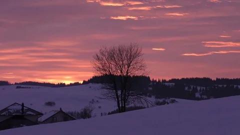 Sunset on Orava. timelapse Video stock 70635191