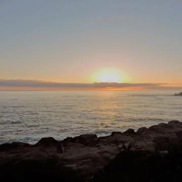 Sunset Oregon Beaches of the Pacific Coast Stock Photos