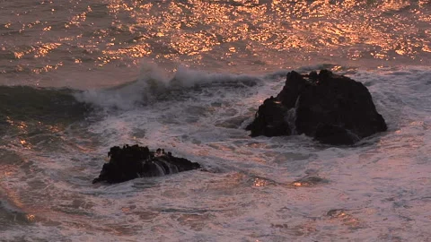 Sunset on the Oregon Pacific Coast Stock-Footage 327887258