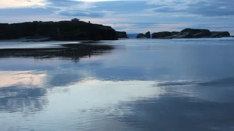 Sunset in Os Castros beach Stock Footage 303310092