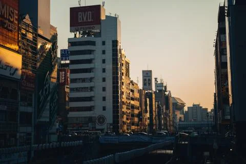 Sunset in Osaka Stock Photos