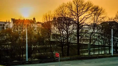 Sunset in Ostrava czech republic Stock Footage 48729985