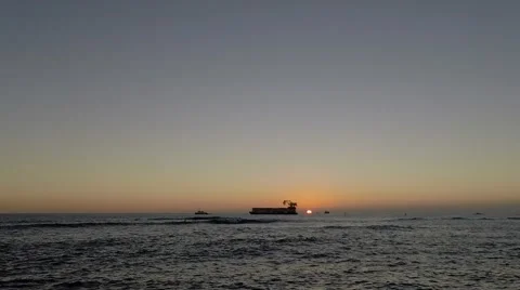 Sunset out of the ship Stock Footage 46628562