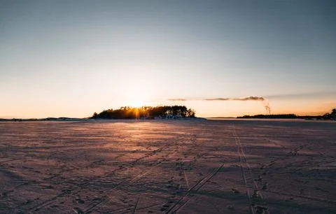 Sunset outside Helsinki Stock Photos