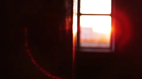 Sunset outside the window Видео 42522693