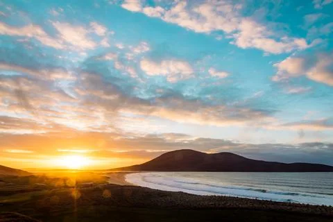 Sunset in outter hebrides, calm Stock Photos