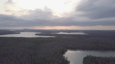 Sunset Over 10,000 Islands Stock Footage 95563524