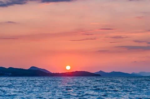 Sunset over Adriatic sea Stock Photos