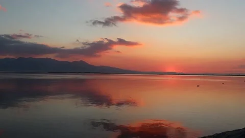 Sunset Over the Aegean Sea with Reflections (50 fps) Video stock 234317036
