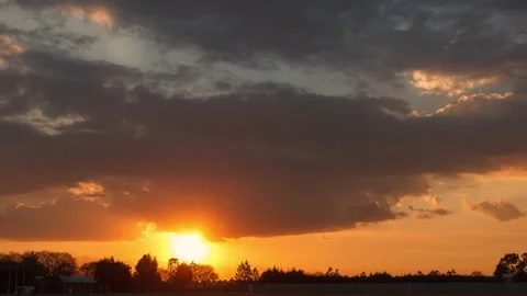 Sunset over an airfield Stock Footage 132206017