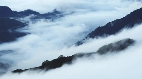 Sunset over Alishan Range, Alisan National Park, Taiwan 動画素材 85790987