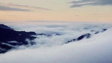 Sunset over Alishan Range, Alisan National Park, Taiwan Stock-Footage 85796744