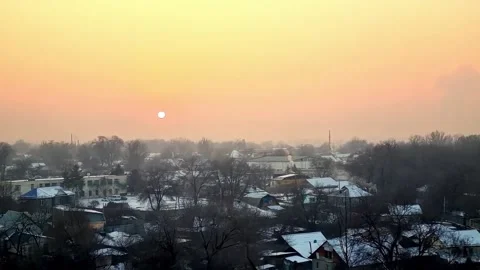 Sunset over Almaty city. Stock Footage 228610308