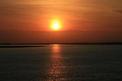 Sunset over the Amazon, Brazil Stock Photos