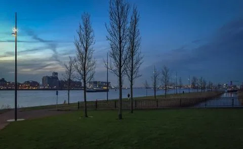Sunset over amsterdam Stock Photos