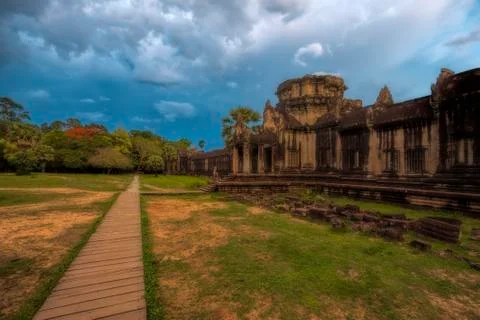 Sunset over Angkor Wat Stock Photos