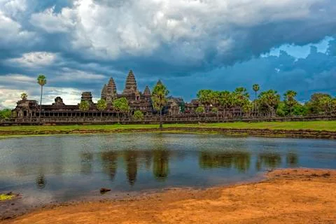 Sunset over Angkor Wat Stock Photos