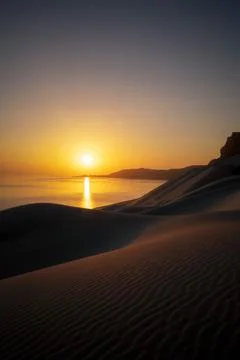 Sunset over Arher beach at eastern Socotra, Yemen, taken in November 2021 Foto stock