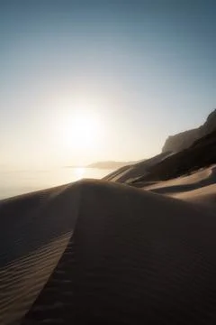 Sunset over Arher beach at eastern Socotra, Yemen, taken in November 2021 Stock Photos