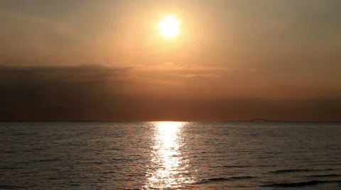 Sunset over Atlantic Ocean Stock Footage 924377