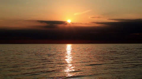 Sunset over Atlantic Ocean Stock Footage 924461