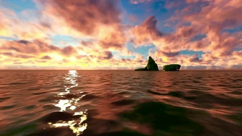 Sunset over the Atlantic ocean Stock Footage 77099258