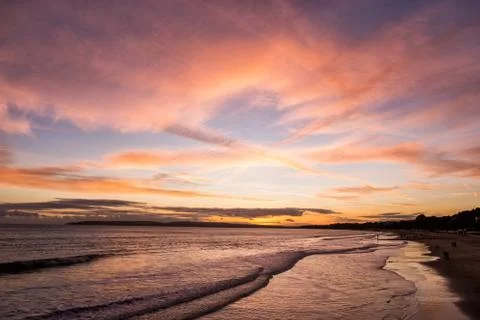 Sunset over the atlantic ocean Stock Photos