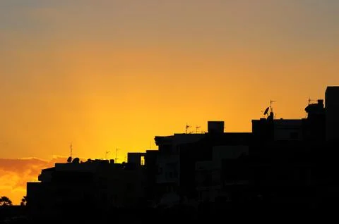 Sunset over the Atlantic Ocean Stock Photos