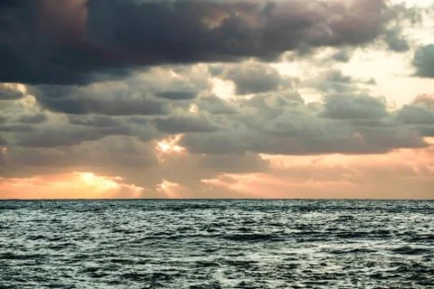 Sunset over the atlantic Ocean Stock Photos