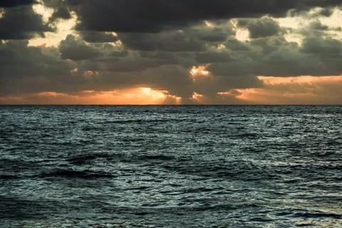 Sunset over the atlantic Ocean Stock Photos