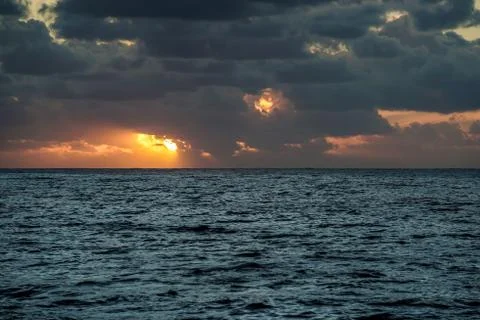 Sunset over the atlantic Ocean Stock Photos
