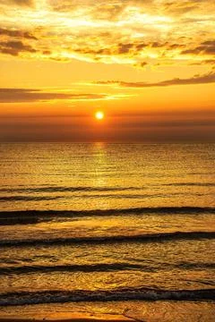Sunset over Atlantic Ocean Stock Photos
