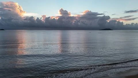 Sunset over Atlantic Ocean. Stock Photos