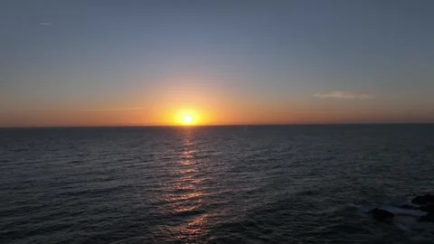 Sunset Over Atlantic Ocean with Soft Blue Tones – Gran Canaria Stock Footage 309945704