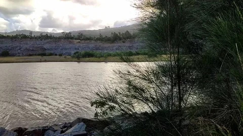 Sunset over Australian lake Stock Footage 164447179