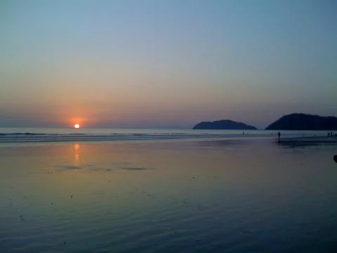 Sunset over Azure Beach Costa Rica Foto stock