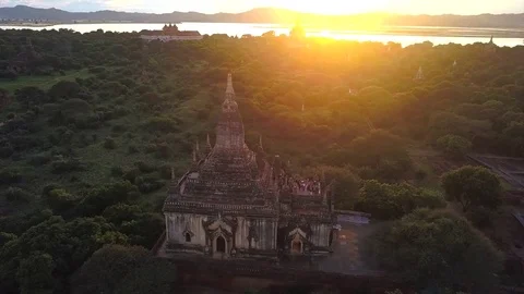 Sunset over  Bagan Stock Footage 81549449