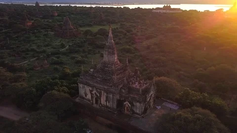 Sunset over  Bagan Stock Footage 81549759