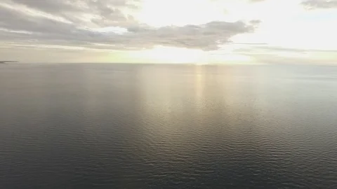 Sunset over Baikal water Stockbeeldmateriaal 80553685