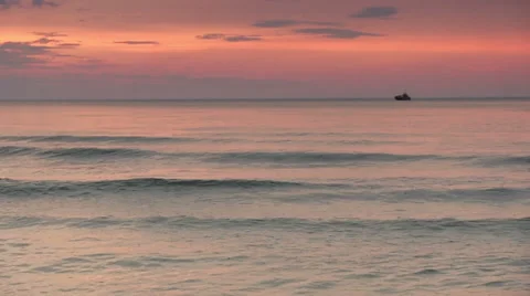 Sunset over the Baltic Sea Stock Footage 32594700